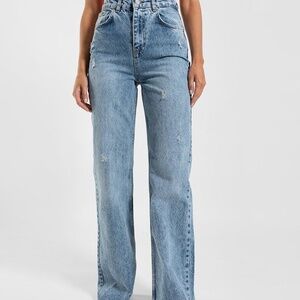 Women's Wide Leg Blue Jeans, size EUR - 34, USA - 6, EUC
